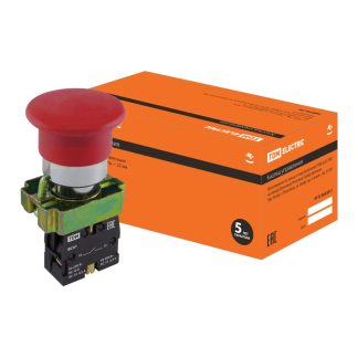 Кнопка грибовидная SB2-BС41 с возвратом, 1НО, d22 мм, красная, IP40 TDM SQ0704-0044