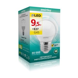 Светодиодная (LED) Лампа Smartbuy-G45-9,5W/3000/E27 (SBL-G45-9_5-30K-E27)