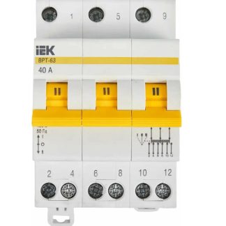 Выключатель-разъединитель трехпозиционный 3п ВРТ-63 40А IEK MPR10-3-040