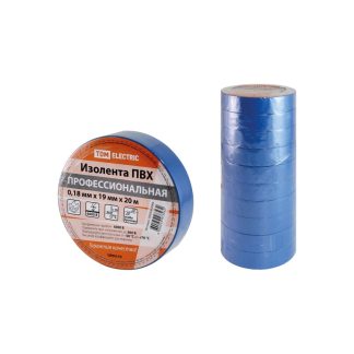 Изолента ПВХ 0,18х19мм Синяя 20м профессиональная TDM SQ0526-0065