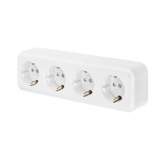 Розетка 4-я с з/к 16А ОУ серия ПРАЛЕСКА, белая, Bylectrica РА16-245