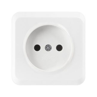 Розетка 1-я без з/к 10А ОУ серия Юпитер, керамика, белая, Smartbuy (SBE-03w-10-S1-N-c)