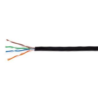 Внешний кабель: Alphabox UTP CAT5E/4P*0,5mm/CU/PE/305m медь/черный (БУХТА) Б0000000407