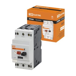 Пускатель ПРК80-1,6 In=1,6A Ir=1-1,6A Ue 660В TDM SQ0212-0016