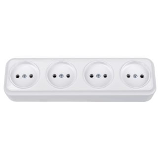 Розетка 4-я без з/к 16А ОУ серия Вариант, белая, Bylectrica РА16-0181