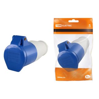 Розетка 223 переносная 2Р+РЕ 32А 220В IP44 TDM SQ0603-0015