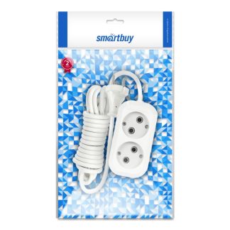Удлинитель без з/к 2 гнезда 3 метра 10А/2,2кВт ПВС 2х1,0 Smartbuy (SBE-10-2-03-N)/50