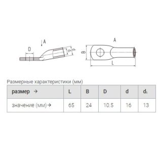 Наконечник медный ТМ 70-10-13 КВТ 41284
