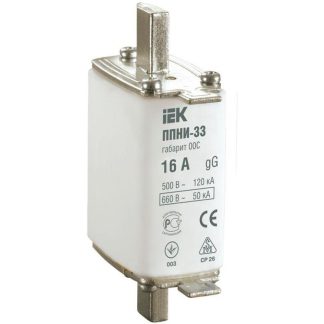 Вставка плавкая ППНИ-33 16А габарит 0 IEK DPP10-016