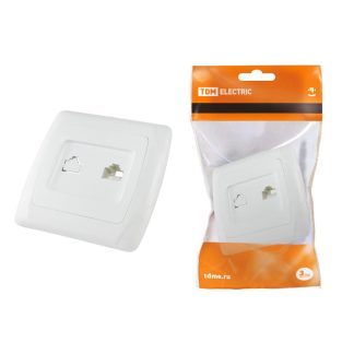 Розетка 1-я компьютерная RJ45, СУ серия Онега, белая, TDM SQ1805-0022