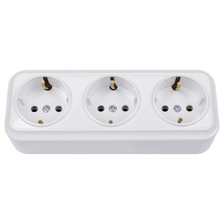 Розетка 3-я с з/к 16А ОУ серия Вариант, белая, Bylectrica РА16-0162