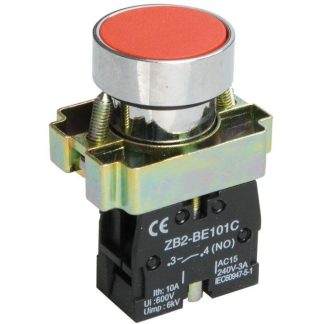 Кнопка LAY5-BA41 без подсветки красн. 1з IEK BBT60-BA-K04