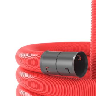 Труба гофр. двустен. ПНД гибкая d110мм с прот. с муфт. SN8 500Н красн. (уп.50м) DKC 121911