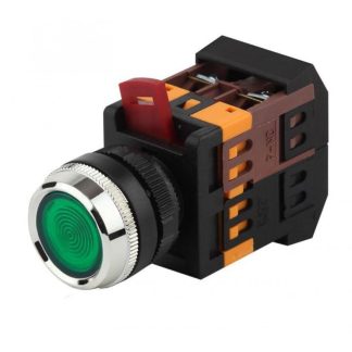 Кнопка ABLFS-22 d22мм 1з+1р 240В неон зел. IEK BBT30-ABLFS-K06