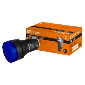 Лампа AD-22DS(LED)матрица d22мм синий 230В TDM SQ0702-0005