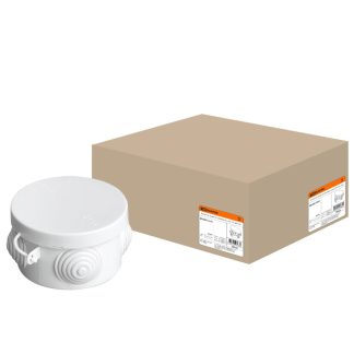 Распаячная коробка ОП D65х40мм, крышка, IP54, 4вх. TDM SQ1401-0101