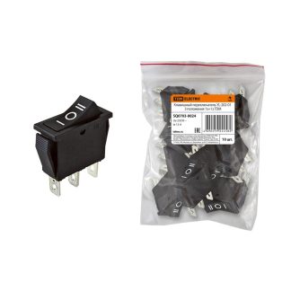 Клавишный переключатель YL-202-01 черный, 3 положения 1з+1з TDM SQ0703-0024