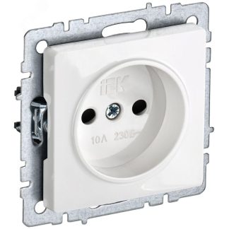 BRITE Розетка без заземления без защитных шторок 10А РС10-1-0-БрБ белый BR-R10-10-K01 IEK
