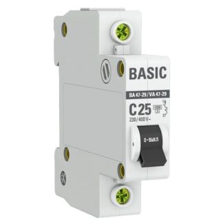 Автоматический выключатель 1P 25А (C) 4,5кА ВА 47-29 EKF Basic mcb4729-1-25C