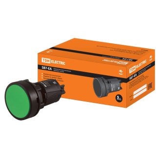 Кнопка SB7-EA35 с возвратом, 1НО+1НЗ, d22 мм, зеленая, IP40 TDM SQ0746-0021