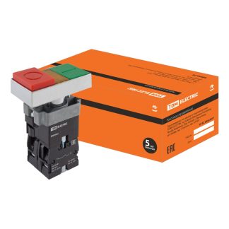 Кнопка сдвоенная SB2-BW8465 с возвр.,1НО+1НЗ,d22 мм,с подсветкой 230В LED,IP40 TDM SQ0704-0057