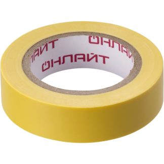 Изолента ОНЛАЙТ 61 879 OIT-B15-10/Y ПВХ желтая