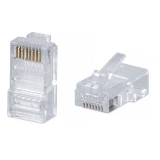 Разъём Cabeus (8Р8С), RJ45, кат. 5е 5е, экр., для одножильного и многожильного кабеля, цвет: 3 сереб
