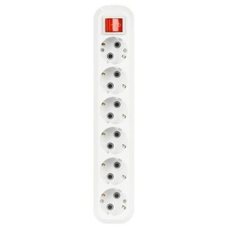 Колодка (блок розеток) 6 гнезд с з/к 16А/3,5кВт c выключ. Smartbuy (SBE-16-6-00-ZS)