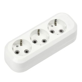Колодка (блок розеток) 3 гнезда с з/к 16А / 3,5кВт Smartbuy (SBE-16-3-00-Z)