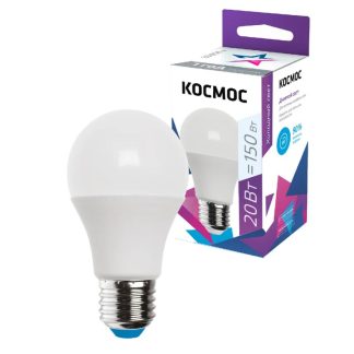 Лампа светодиодная LED 20Вт 220В Е27 D60х118 6500К холодный A60 LkecLED20wA60E2765 Космос