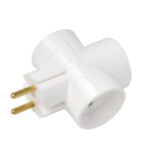 Разветвитель без з/к 3 гнезда прямой 16А, белый, Bylectrica РВ16-378