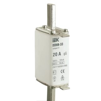 Вставка плавкая ППНИ-33 20А габарит 0 IEK DPP10-020