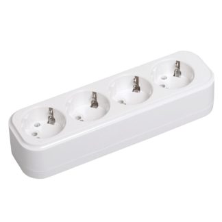 Колодка (блок розеток) 4 гнезда с з/к 16А/3,5кВт К04 2Р+РЕ CLASSIK IEK KYP11-16-04-00-Z