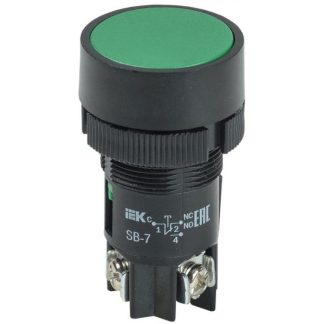 Кнопка SB-7 «Пуск» d22мм 1з+1р 240В зел. IEK BBT40-SB7-K06