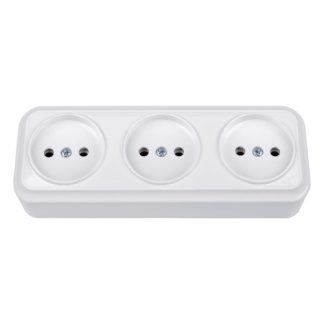 Розетка 3-я без з/к 16А ОУ серия Вариант, белая, Bylectrica РА16-0161