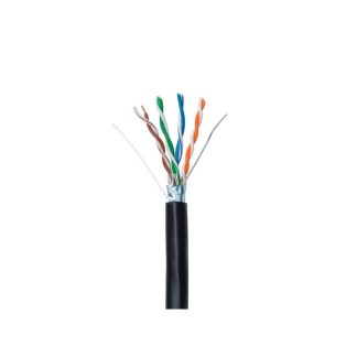 Внешний кабель: DeTech FTP CAT5E 4PR 0,5mm CCA черный ПЭТ-оболочка (МЕТРАЖ) эБи4н — м