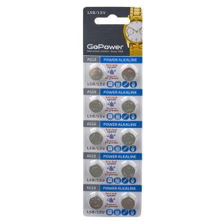 Батарейка GoPower G13/LR1154/LR44/357A/A76 BL10 Alkaline 1,5V