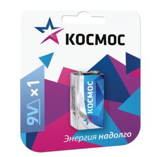 Элемент питания алкалиновый «крона» 6LR61 Максимум BP-1 (блист.1шт) КОСМОС KOC6LR61MAX1BL