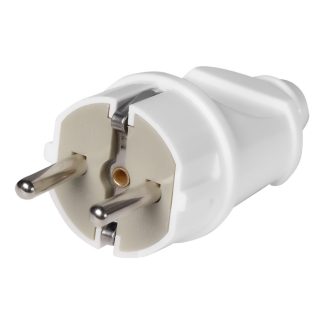 Вилка Smartbuy, прямая с заземлением белая 16А 250В (SBE-16-P01-w)/600