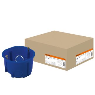 Установочная коробка СП D68х45мм, саморезы, синяя, IP20, TDM SQ1402-0002
