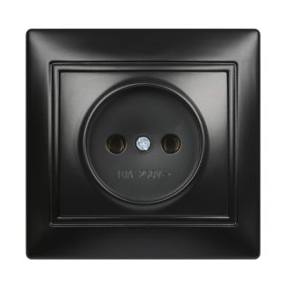 Розетка 1-я без з/к 10А СУ серия Венера, черная, Smartbuy (SBE-01b-10-S1-N-c)
