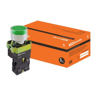 Кнопка SB2-BW3361 с возвратом, 1НО, d22 мм, с подсветкой 230 В LED, зеленая, IP40 TDM SQ0704-0054