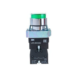 Кнопка LAY5-BW3361 с подсветкой зел. 1з IEK BBT50-BW-K06