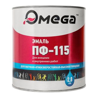 Эмаль ПФ-115 (банка 2,8) красная Омега