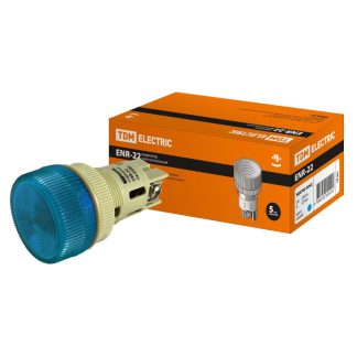 Лампа ENR-22 сигнальная d22мм синий неон/230В цилиндр TDM SQ0702-0042
