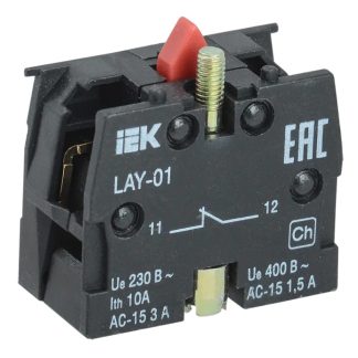 Блок контактный 1р для LAY5 IEK BDK11 (красный)