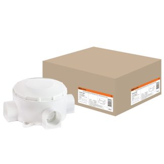Распаячная коробка ОП D80х35мм, IP42, 3-х рожковая, белая TDM SQ1401-4004