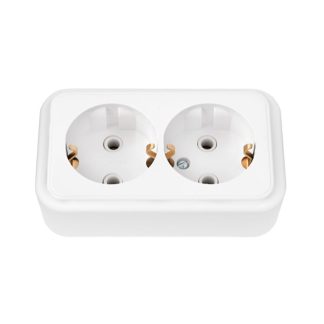 Розетка 2-я с з/к 16А ОУ серия ПРАЛЕСКА, белая, Bylectrica РА16-261