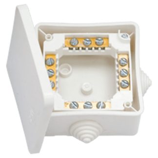 Коробка монтажная с клемными колодками 80х80х41,5мм белая, Bylectrica КМ-222
