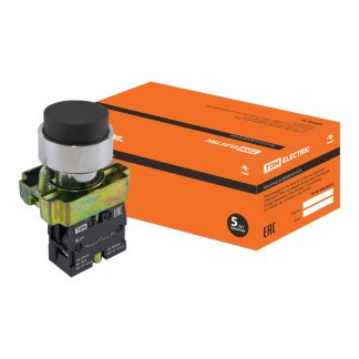 Кнопка SB2-BL21 с возвратом, 1НО, d22 мм, черная, IP40 TDM SQ0704-0047